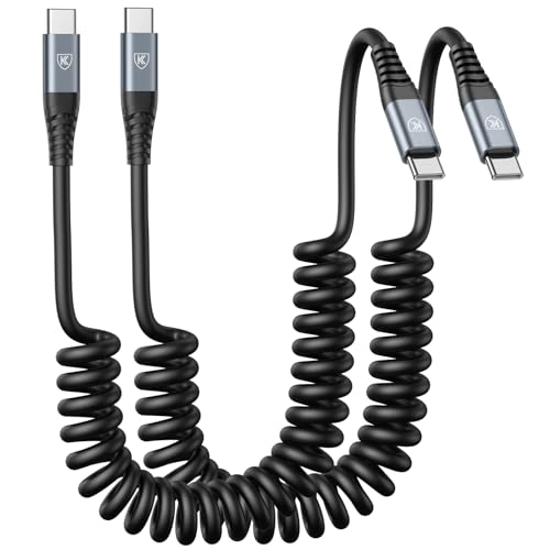 KIYODA USB C to C Cable 3ft 2Pack Coiled USB C Charger Cable for Car Type C Fast Charging Cable for iPhone 17/16/15/Plus/Pro/Pro Max/Samsung Galaxy S23 - Image 1