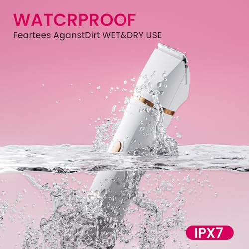 OKYUK Electric Razors for Women, 5-in-1 Wet/Dry Bikini Trimmer with USB Charge Dock, Deluxe Facial Hair Removal, Wet/Dry Body Shaver for Nose Eyebrows Beard Underarm Leg Arm, IPX7 Waterproof (White) - Image 4