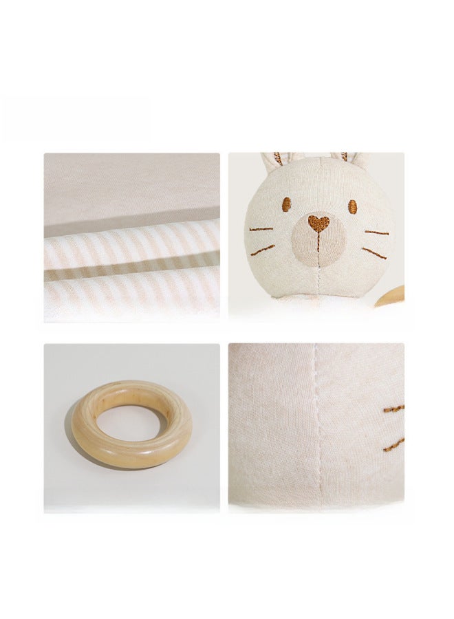 Kakiblin Baby Rattle Suit Baby Can Bite Organic Cotton Newborn Full Moon Gift Soothing Toy-Color:Rabbit Organic Cotton Hand Stick (bag) - Image 5