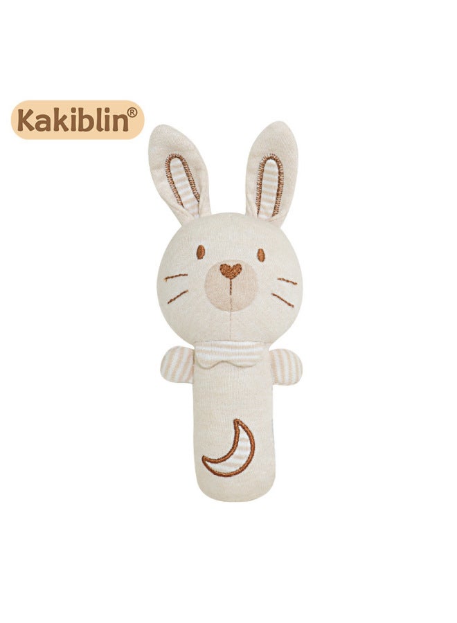 Kakiblin Baby Rattle Suit Baby Can Bite Organic Cotton Newborn Full Moon Gift Soothing Toy-Color:Rabbit Organic Cotton Hand Stick (bag) - Image 1