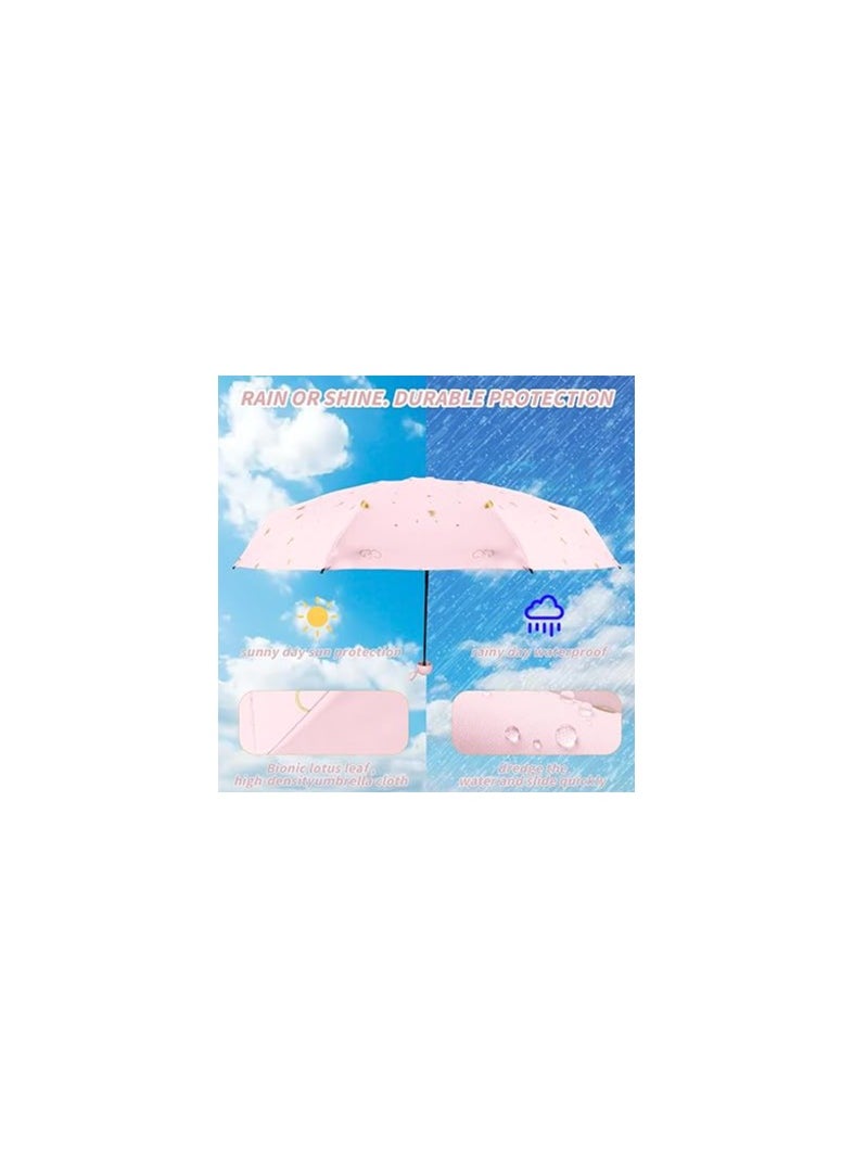 SYOSI - Mini Travel Umbrella, Small UV Sun Compact Umbrella, 6 Ribs Lightweight Portable Umbrella, for Purse, Windproof Parasol with 99% Uv Protection, for Women and Men, with a Nice Gift Box(1 Pack) - Image 1
