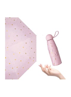 Mini Travel Umbrella, Small UV Sun Compact Umbrella, 6 Ribs Lightweight Portable Umbrella, for Purse, Windproof Parasol with 99% Uv Protection, for Women and Men, with a Nice Gift Box(1 Pack)