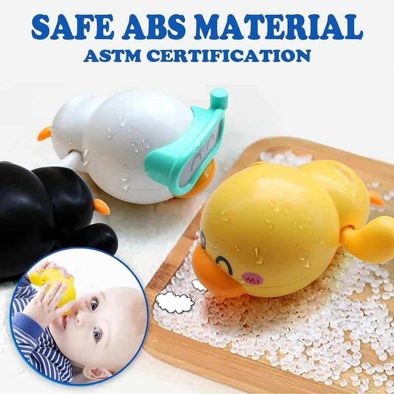 Fun Wind Up Duck Bath Toys for Toddlers 1-3 Years, 3 Pcs Floating Water Games for Pool and Bathtub, Perfect Birthday Gifts for Kids - Image 2