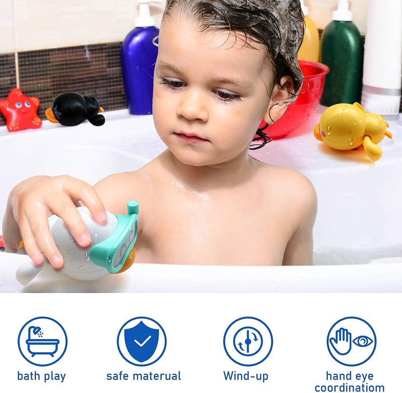 Fun Wind Up Duck Bath Toys for Toddlers 1-3 Years, 3 Pcs Floating Water Games for Pool and Bathtub, Perfect Birthday Gifts for Kids - Image 3