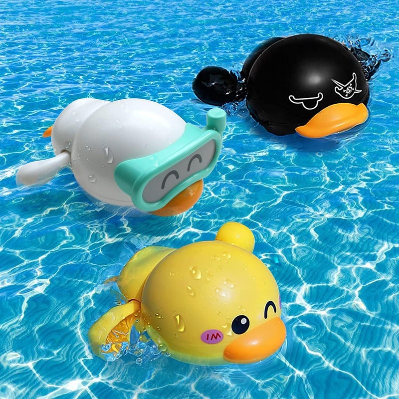 Fun Wind Up Duck Bath Toys for Toddlers 1-3 Years, 3 Pcs Floating Water Games for Pool and Bathtub, Perfect Birthday Gifts for Kids - Image 1