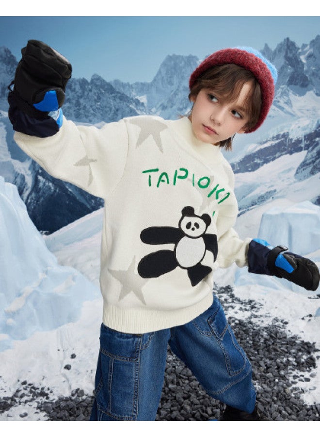 مكد سترة Mqd للأولاد بنجمة كرتونية بخمس نقاط ورقبة نصف سلحفاة للربيع والخريف - Image 1