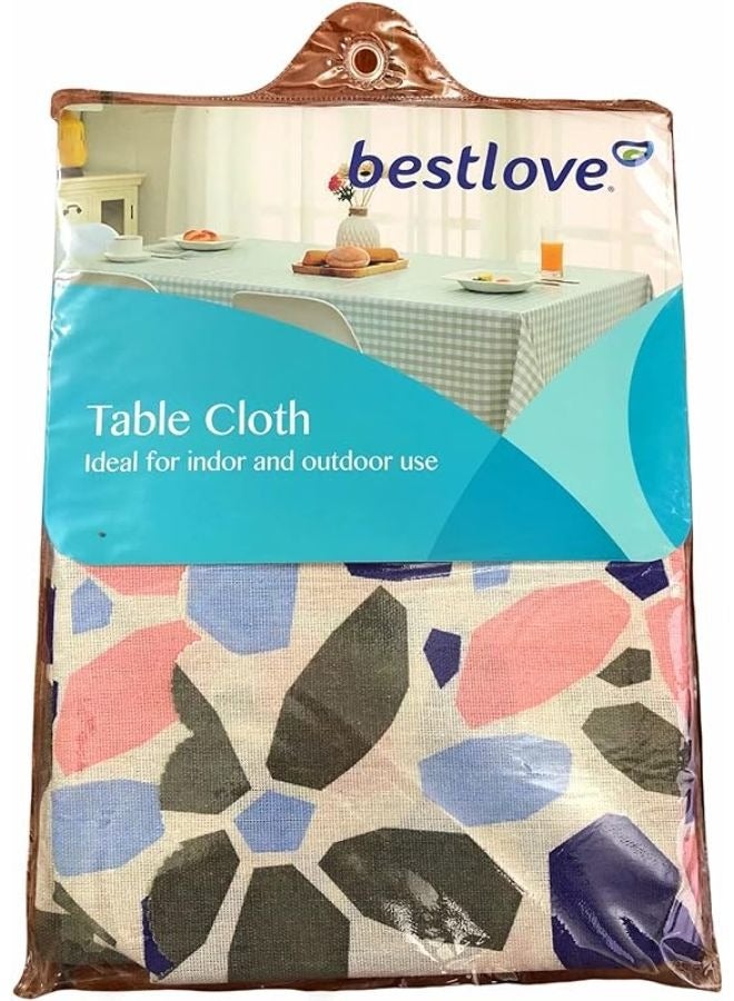 مفرش سفرة كتان مشجر مقاسات و رسومات مختلفة خامة ممتازة و تصميم مميز مفرش طاوله  ( بتلات هندسية) - Image 1