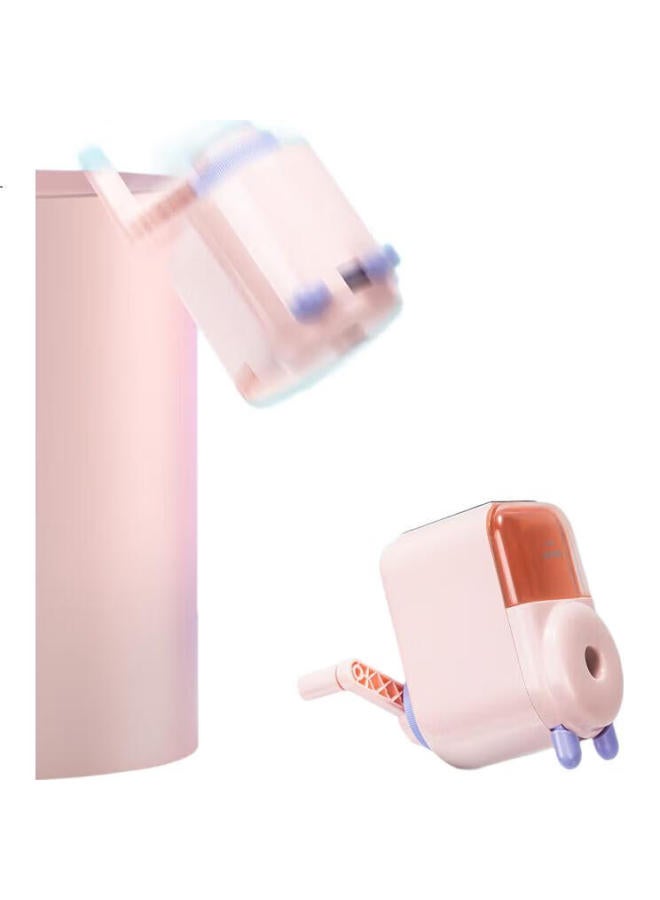 Deli Student Large-Aperture Hand-Crank Pencil Sharpener, Thick Barrel, 12Mm Large Triangular Pencil Sharpener, Student Stationery, Graduation Exam Birthday Gift, Pink - Image 3