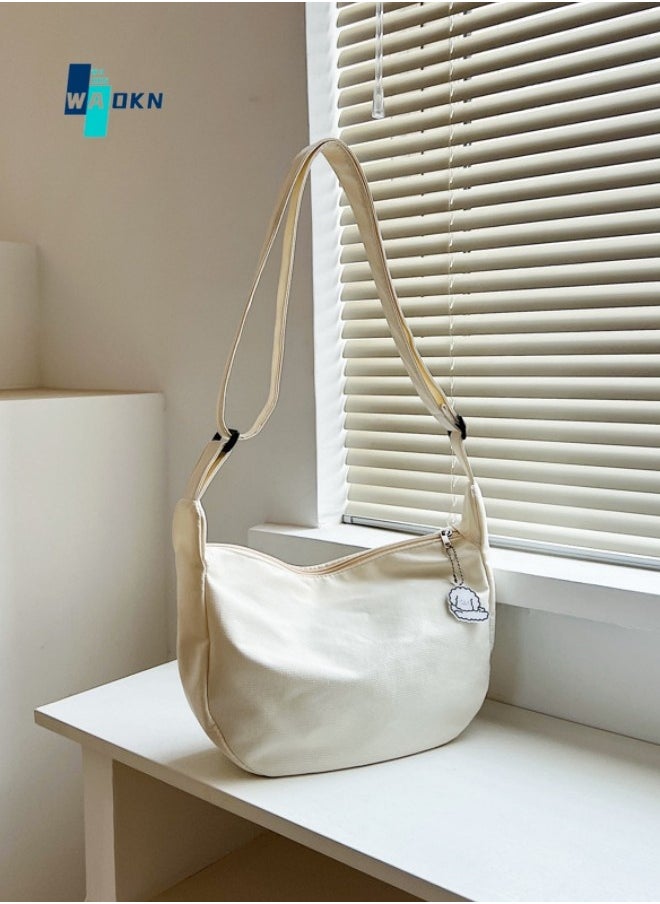 AL RAID - Girls Solid Color Simple Shoulder Bag, Student Canvas Crossbody Bags Sling Bag Side Bag Messenger Bag, Fresh Retro Carry Bag Gift Bag Handbag for Teenagers - Image 1