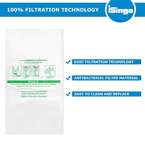 isingo 15 +5 Pack 204814 HEPA Filter Bags plus Belts, for Kirby Vacuum Bags 204811 204808 205811, Universal White Cloth Bags Fit for Sentria Models & All Generation with F-Style and Twist-Style - Image 4