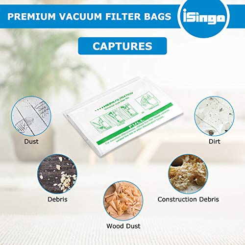 isingo 15 +5 Pack 204814 HEPA Filter Bags plus Belts, for Kirby Vacuum Bags 204811 204808 205811, Universal White Cloth Bags Fit for Sentria Models & All Generation with F-Style and Twist-Style - Image 3