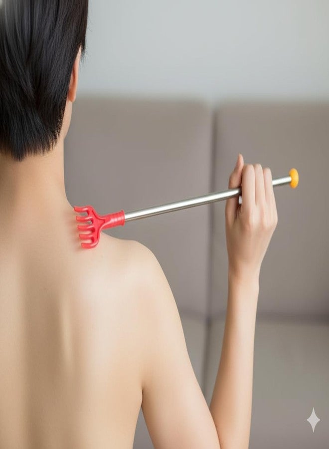Red Champion Back Body Scratchier Telescopic Scratching Backscratching Massage Kit Back Scraper Extendable Telescoping Itch Health Products Hackle Itch Scratcher Rod and Massage Stick - Image 2