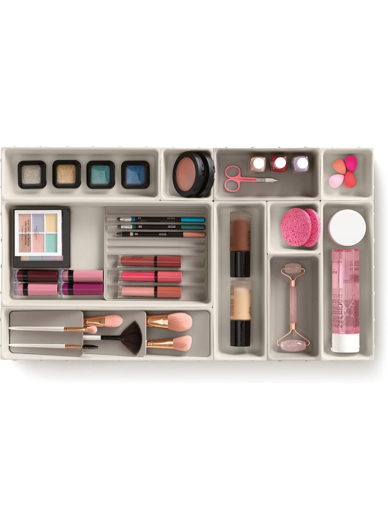 Generic Adjustable Drawer Organizer with Multiple Compartments – Makeup and Cosmetic Storage Divider – Modular Drawer Storage for Beauty Accessories and Office Supplies - Image 3