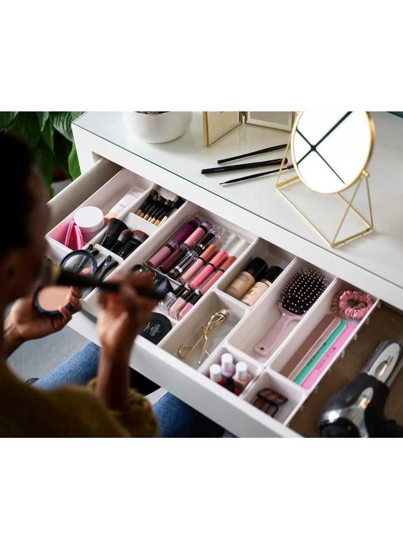 Generic Adjustable Drawer Organizer with Multiple Compartments – Makeup and Cosmetic Storage Divider – Modular Drawer Storage for Beauty Accessories and Office Supplies - Image 5