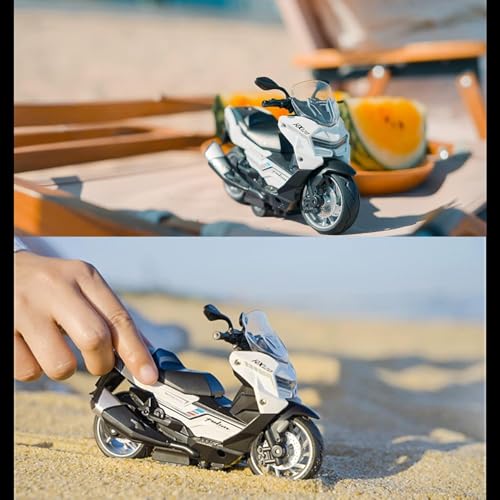 FEXXA Police Motorcycle Toy - Pull Back Motorcycle Toys, Tiny Gift with Music Lighting, Latte Motorcycles Toy for Kids Boys Age 3-8 Year Old [NEW] (PALSAR RX120-WHITE) - Image 4
