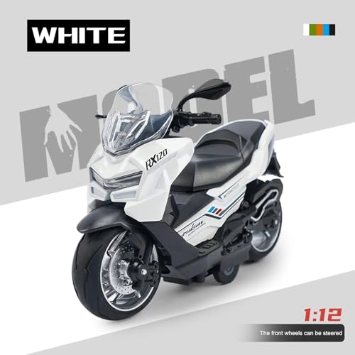 FEXXA Police Motorcycle Toy - Pull Back Motorcycle Toys, Tiny Gift with Music Lighting, Latte Motorcycles Toy for Kids Boys Age 3-8 Year Old [NEW] (PALSAR RX120-WHITE) - Image 3