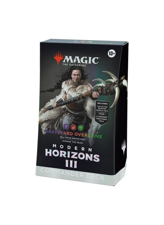 Magic the Gathering Magic: The Gathering Modern Horizons 3 Commander Deck - Graveyard Overdrive (100-Card Deck, 2-Card Collector Booster Sample Pack + Accessories)  - Image 1