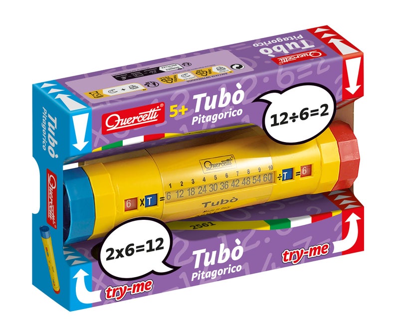 Quercetti Tubo Multiplication Interactive Educational Toy Turn to Practice Learn Math Equations Division Multiplication Tables STEM Kids 5 - Image 2