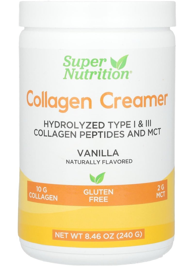 Super Nutrition Collagen Creamer, Vanilla, 8.46 oz (240 g) 