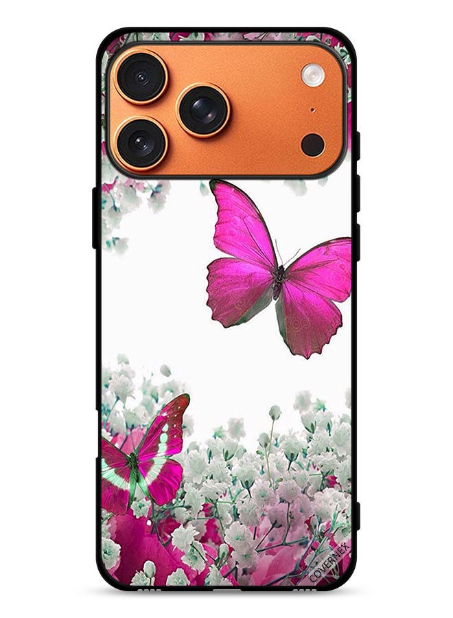 Covernex Apple iPhone 17 Pro Max Protective Case Cover Beautiful Butterflies And Small Roses - Image 1