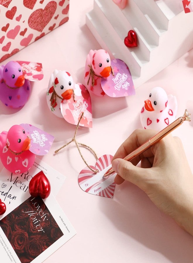 Jerify 2 Inch Valentine Rubber Duckies with Valentine's Day Gift Cards Heart Ducks Love Small Rubber Ducks Cute Duck Bath Tub Pool Toys for Classroom Exchange Carnival Party Favors Game Prizes (24 Pcs) - Image 5