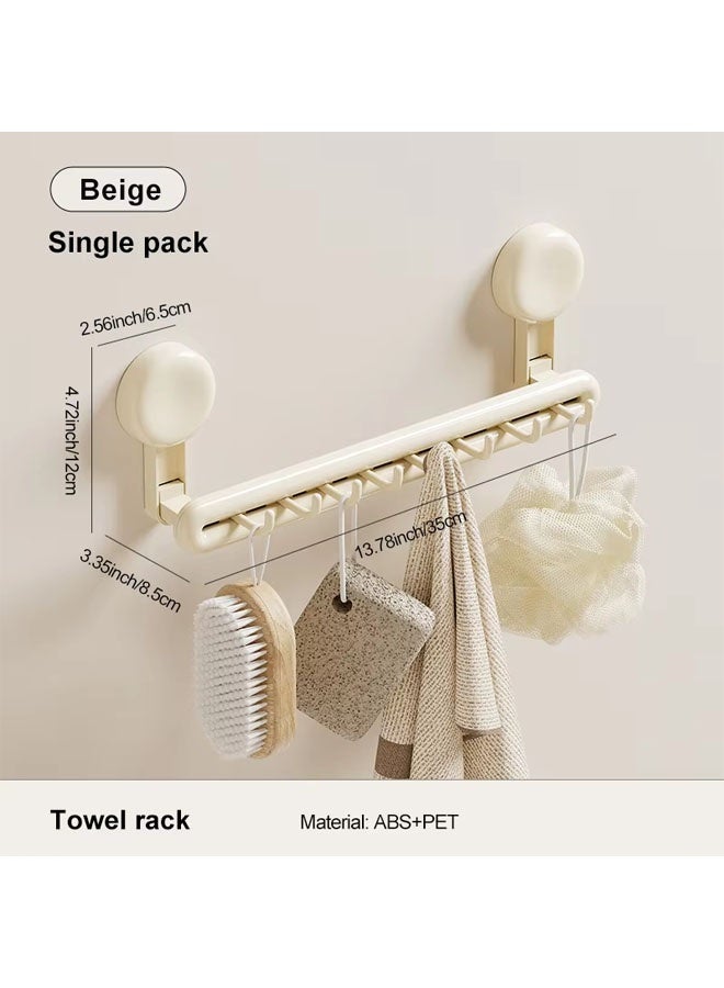 كويفلوكس حامل مناشف، رف مناشف، رف مناشف لاصق للحمام، حامل مناشف مثبت على الحائط مع ٨ خطافات، متعدد الاستخدامات، موفر للمساحة، بدون حفر حامل مناشف قابل للإزالة للمطبخ والمرحاض والدش والباب - Image 2