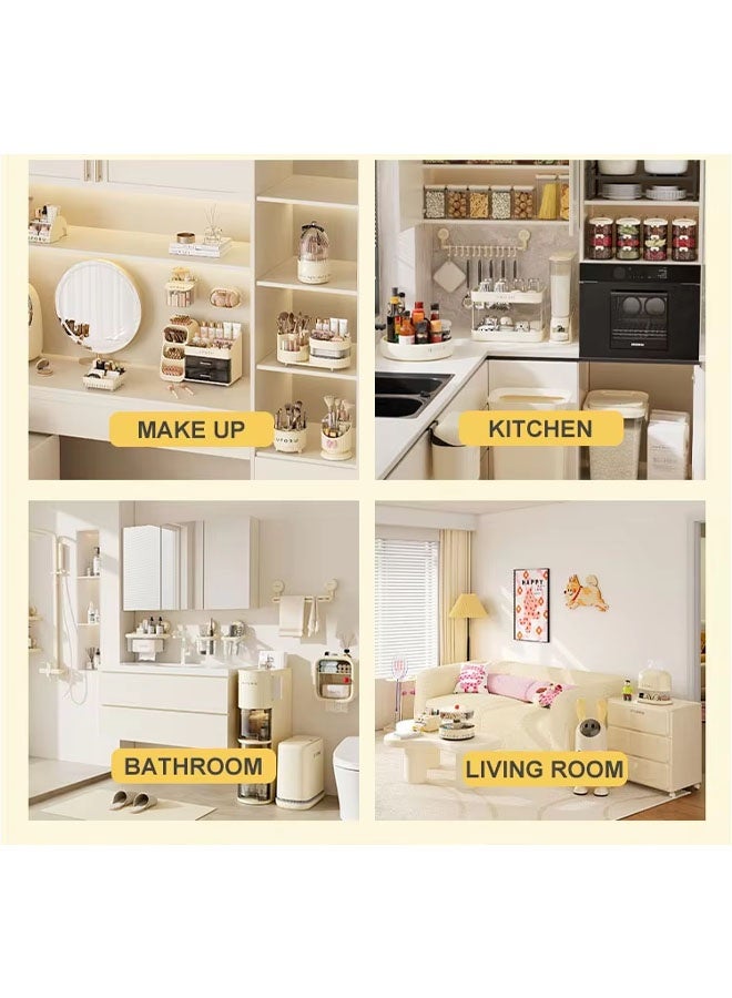 كويفلوكس حامل مناشف، رف مناشف، رف مناشف لاصق للحمام، حامل مناشف مثبت على الحائط مع ٨ خطافات، متعدد الاستخدامات، موفر للمساحة، بدون حفر حامل مناشف قابل للإزالة للمطبخ والمرحاض والدش والباب - Image 3