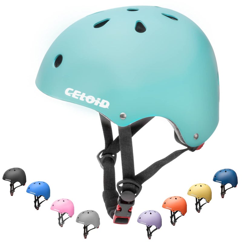 CELOID Kids Bike Helmet,Toddler Skateboard Helmets for Ages 5-8-9 Years Boys Girlsï¼ŒAdjustable Multi-Sport Bicycle Skateboarding Football Roller Skating Scooter Rollerblade Balance Bike Helmet,L-Blue - Image 1