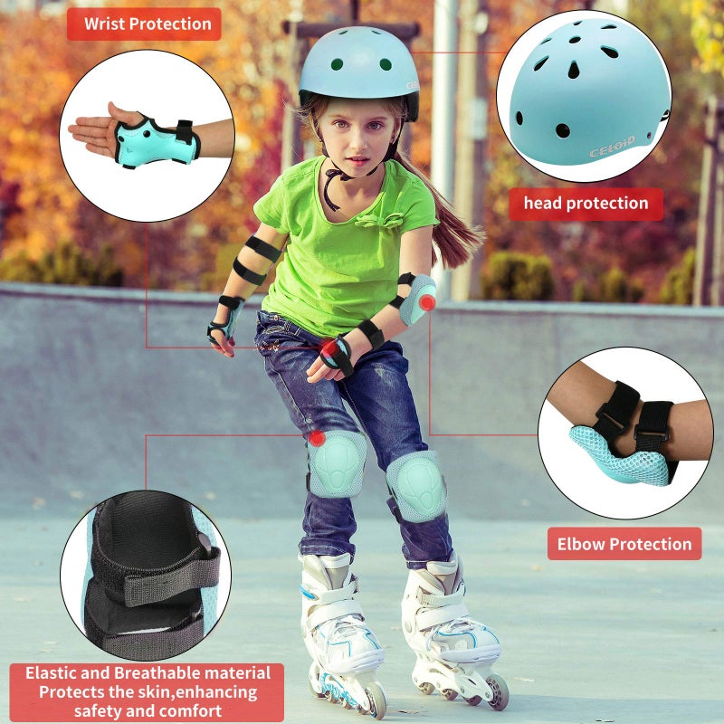 CELOID Kids Bike Helmet,Toddler Skateboard Helmets for Ages 5-8-9 Years Boys Girlsï¼ŒAdjustable Multi-Sport Bicycle Skateboarding Football Roller Skating Scooter Rollerblade Balance Bike Helmet,L-Blue - Image 5