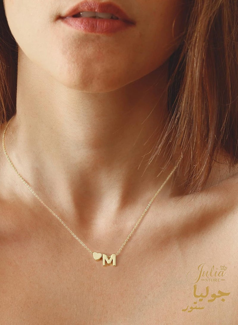 جوليا ستور قلادات أحرف أولية أنيقة للنساء مطلية بالذهب عيار 18 قيراطًا على شكل قلب حرف B قلادة على شكل قلب حرف أولي مخصص قلادات صغيرة تحمل اسمًا هدية للفتيات المراهقات - Image 4