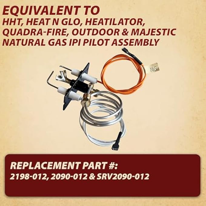 HHT 2090-012 IPI STANDING NATURAL GAS PILOT ASSEMBLY FOR HHT, HEAT N GLO, HEATILATOR, QUADRA-FIRE, OUTDOOR & MAJESTIC, SRV2090-012, 2198-012 - Image 3