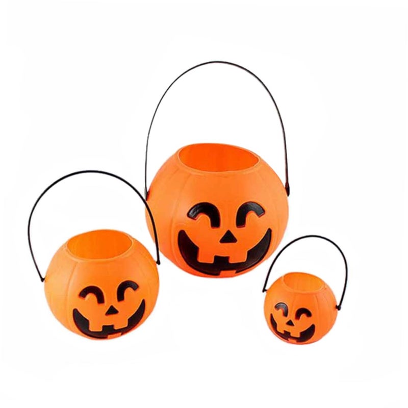 LED Light Up Halloween Pumpkin Candy Bucket Portable Treat Pail for Trick or Treating - Image 2