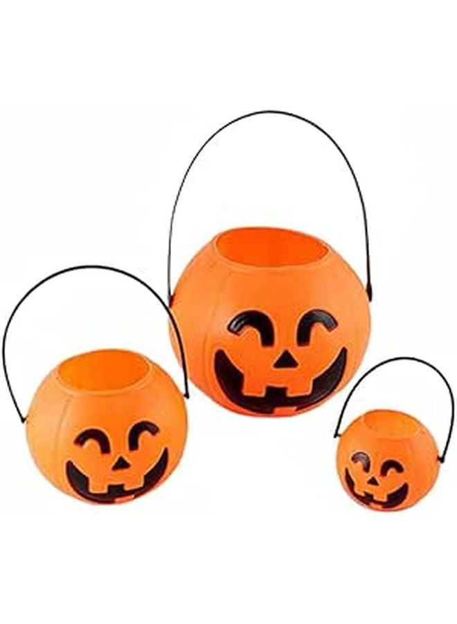 LED Light Up Halloween Pumpkin Candy Bucket Portable Treat Pail for Trick or Treating - Image 1