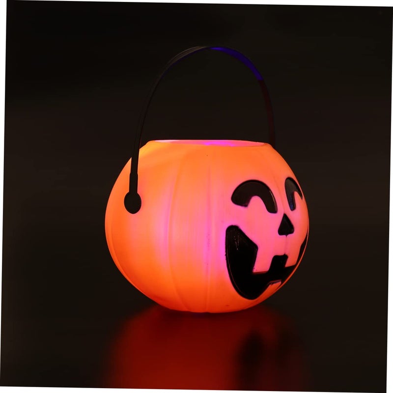 LED Light Up Halloween Pumpkin Candy Bucket Portable Treat Pail for Trick or Treating - Image 5