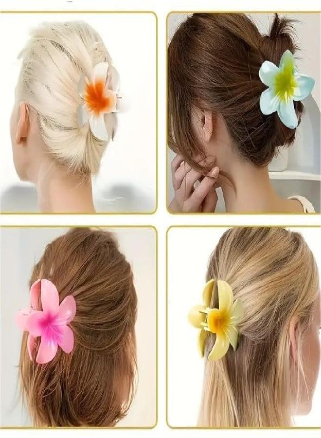 FREEBIES Plumeria Hair Clips Set Multicolour 2medi 4small Floral Design, 6 Pieces - Image 4