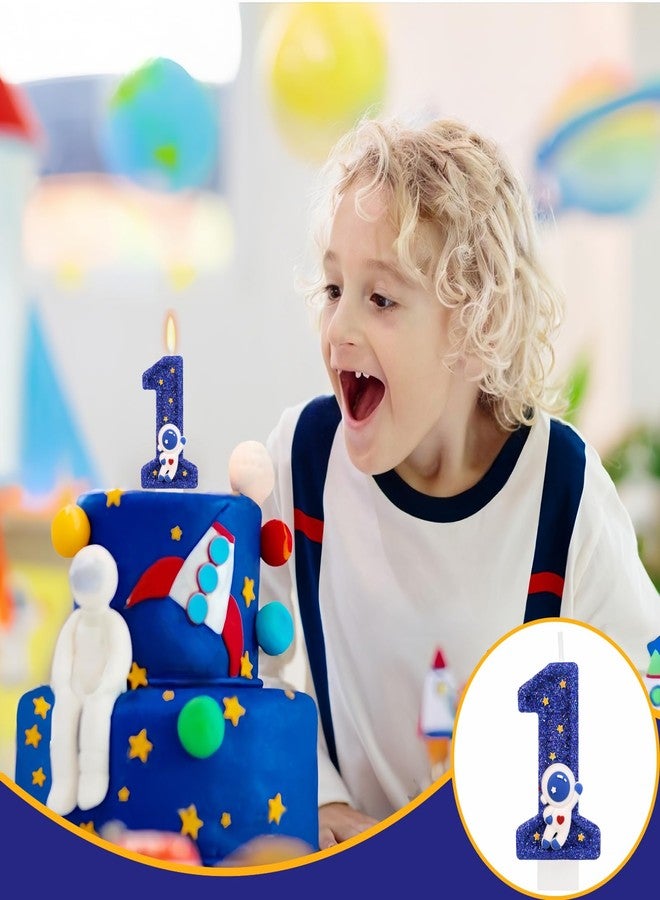 ElekFX Astronaut Number 1 Candle, Outer Space Birthday Decorations Universe Spaceship Rocket Cake Topper, 1st Birthday Decorations for Boys Party Supplies - Image 5