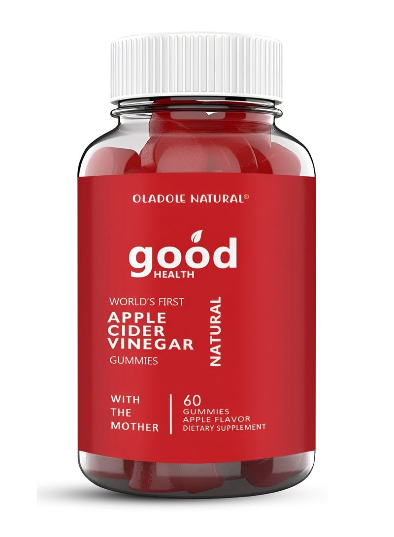 Oladole Natural Apple Cider Vinegar Gummies with Mother, Supports Weight Management & Digestion - 60 Gummies - Image 1