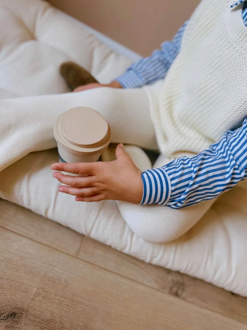 مينيمن جيجيليري My Little One's Cicileri My Little One's Cicileri Sweater Detailed Shirted 3-Piece Girls' Knitwear Set - Cream