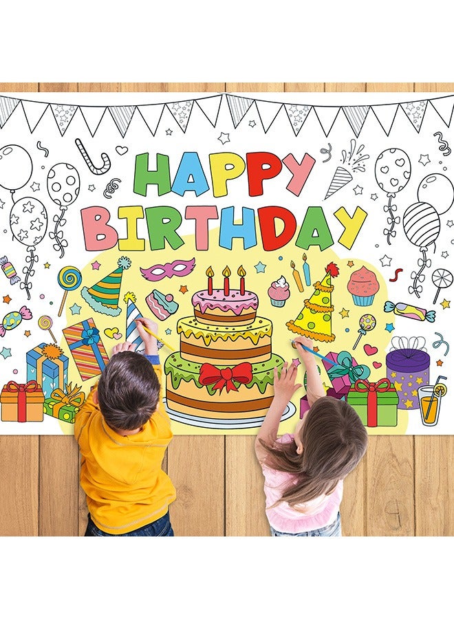 DIY Giant Coloring Poster for Classroom Wall - Versatile 31.4 x 43.4 Inches Birthday Activity Poster/ Table Cover, School Parties, Birthday Party and Special Events Decoration  - Image 1