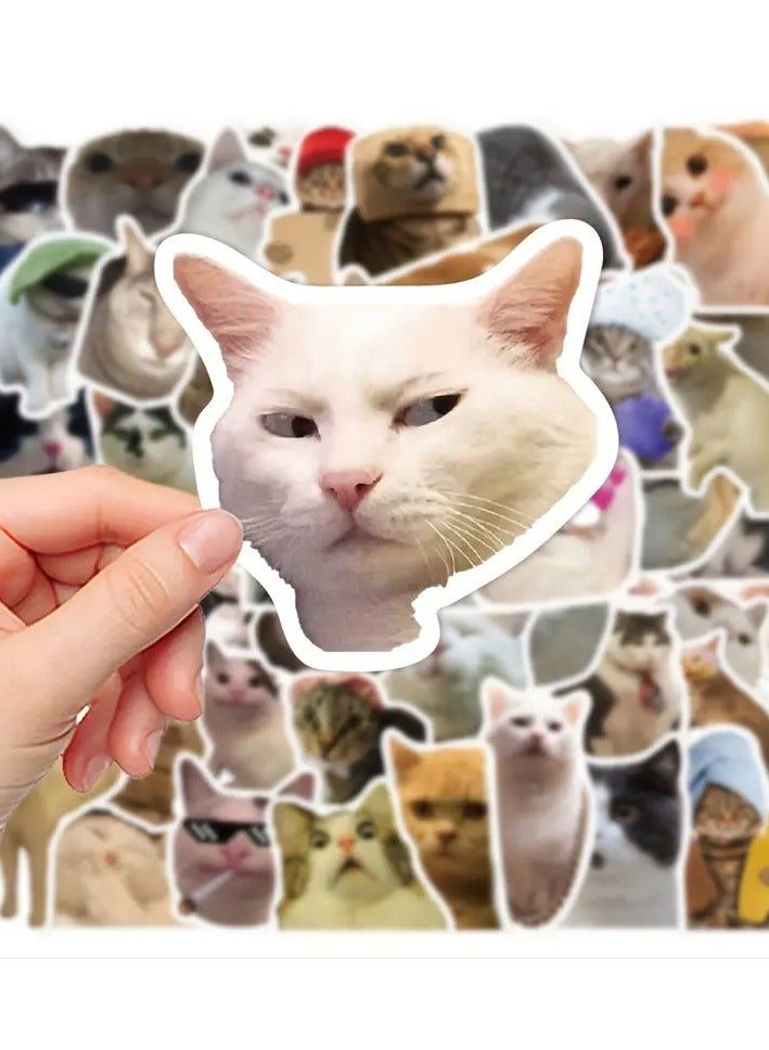 LANEMAY 50 Funny Funny Cat Waterproof Doodle Decorative Reusable Stickers For Birthday Christmas Gifts - Image 5