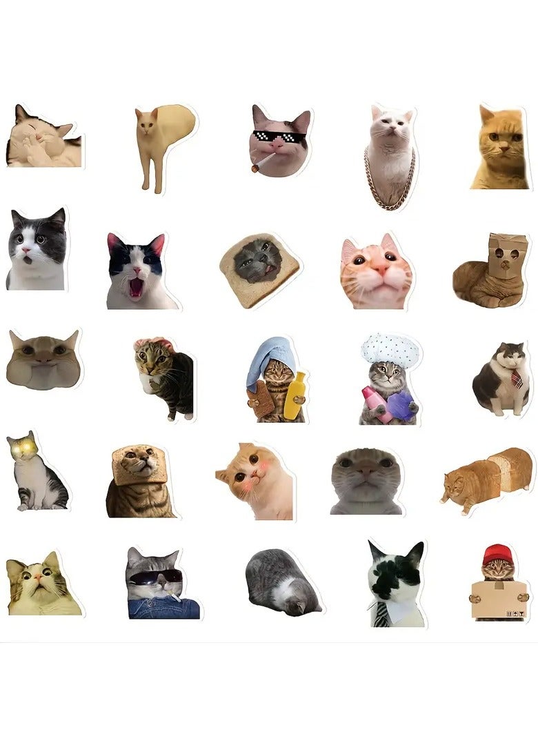 LANEMAY 50 Funny Funny Cat Waterproof Doodle Decorative Reusable Stickers For Birthday Christmas Gifts - Image 2