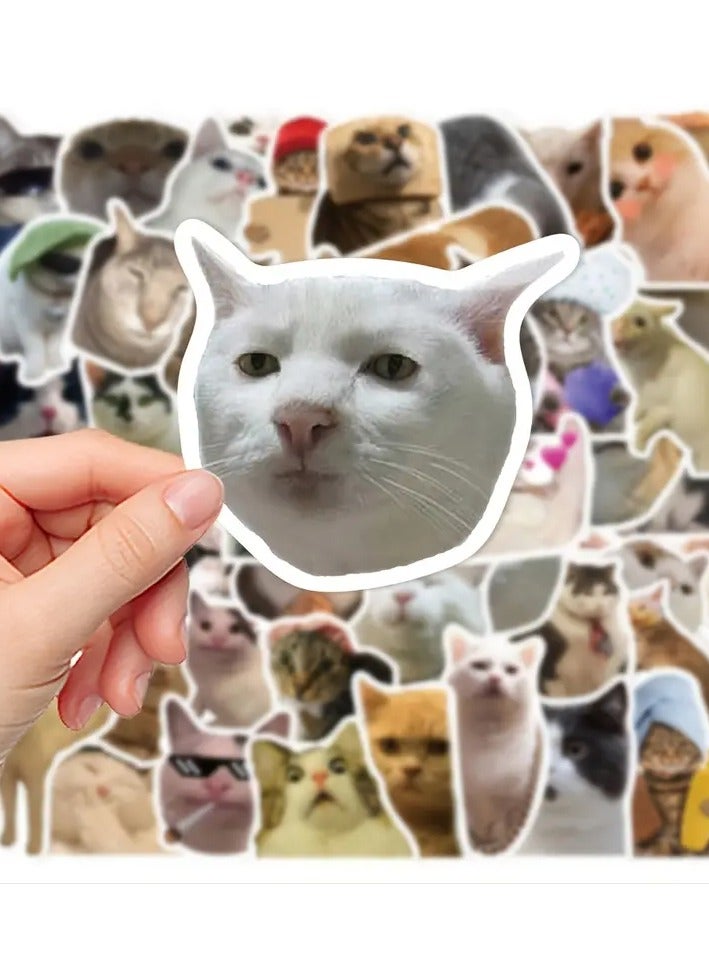 LANEMAY 50 Funny Funny Cat Waterproof Doodle Decorative Reusable Stickers For Birthday Christmas Gifts - Image 3