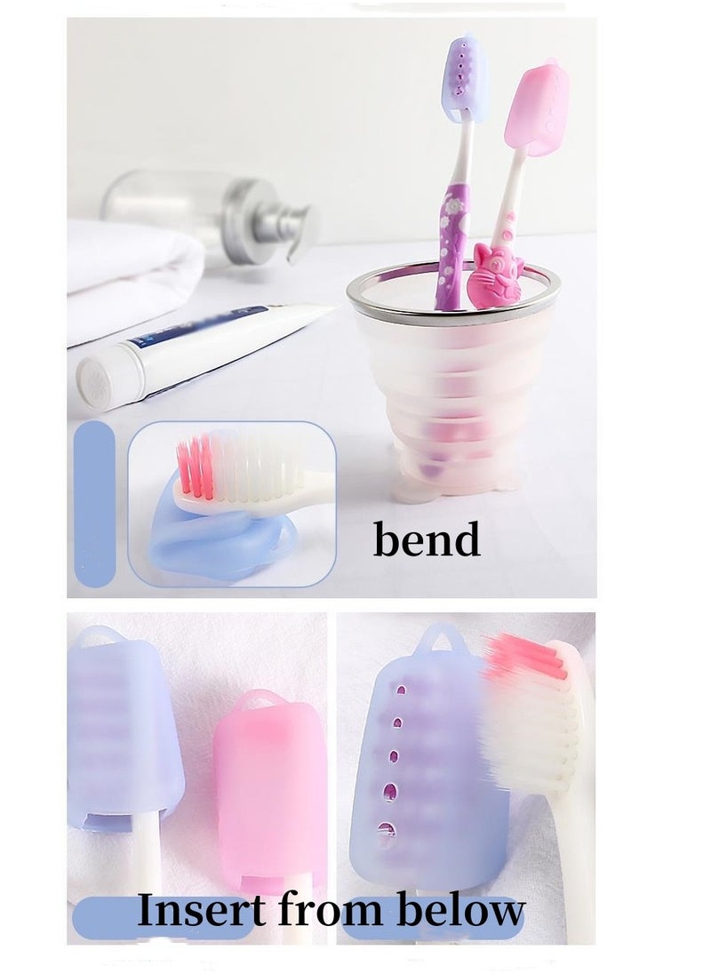 Generic - 10 Packs Travel Toothbrush Covers, Silicone Toothbrush Head Case or for Electric Toothbrush Replacement Head and Manual Toothbrush, Toothbrush Travel Essentials - Image 1