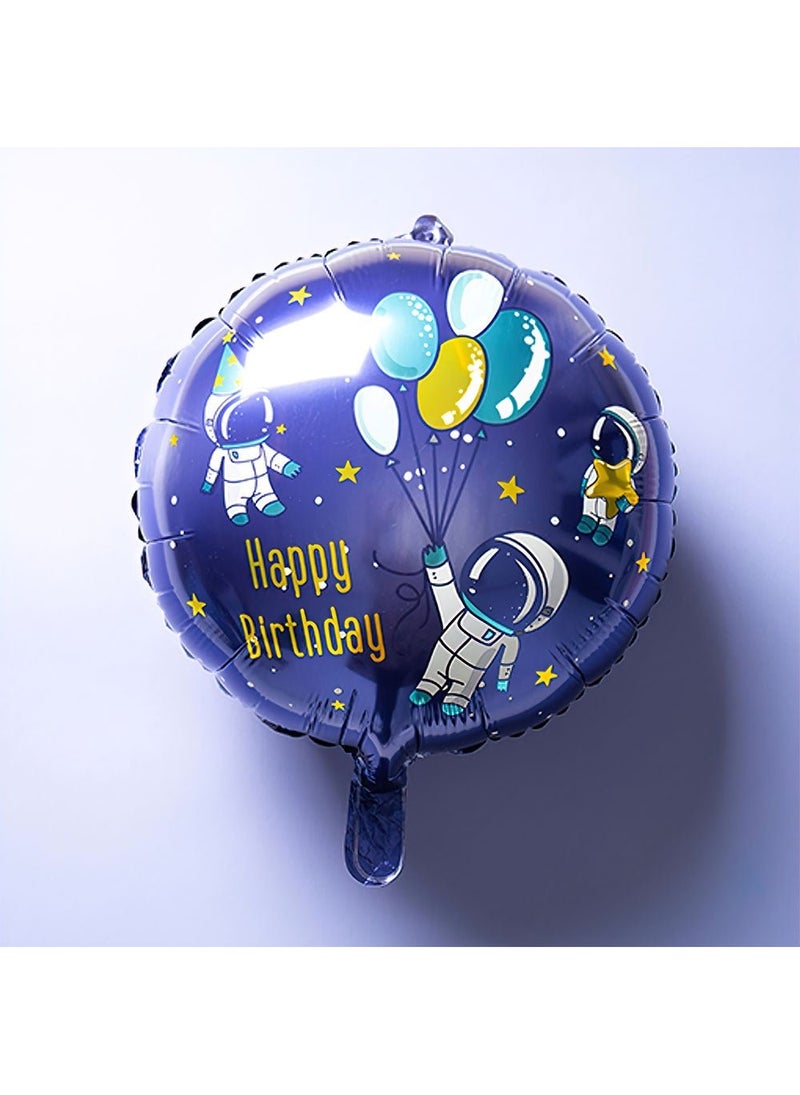 Folat Astronaut Space Happy Birthday Foil Balloon Round Purple Gold 45cm - Image 4