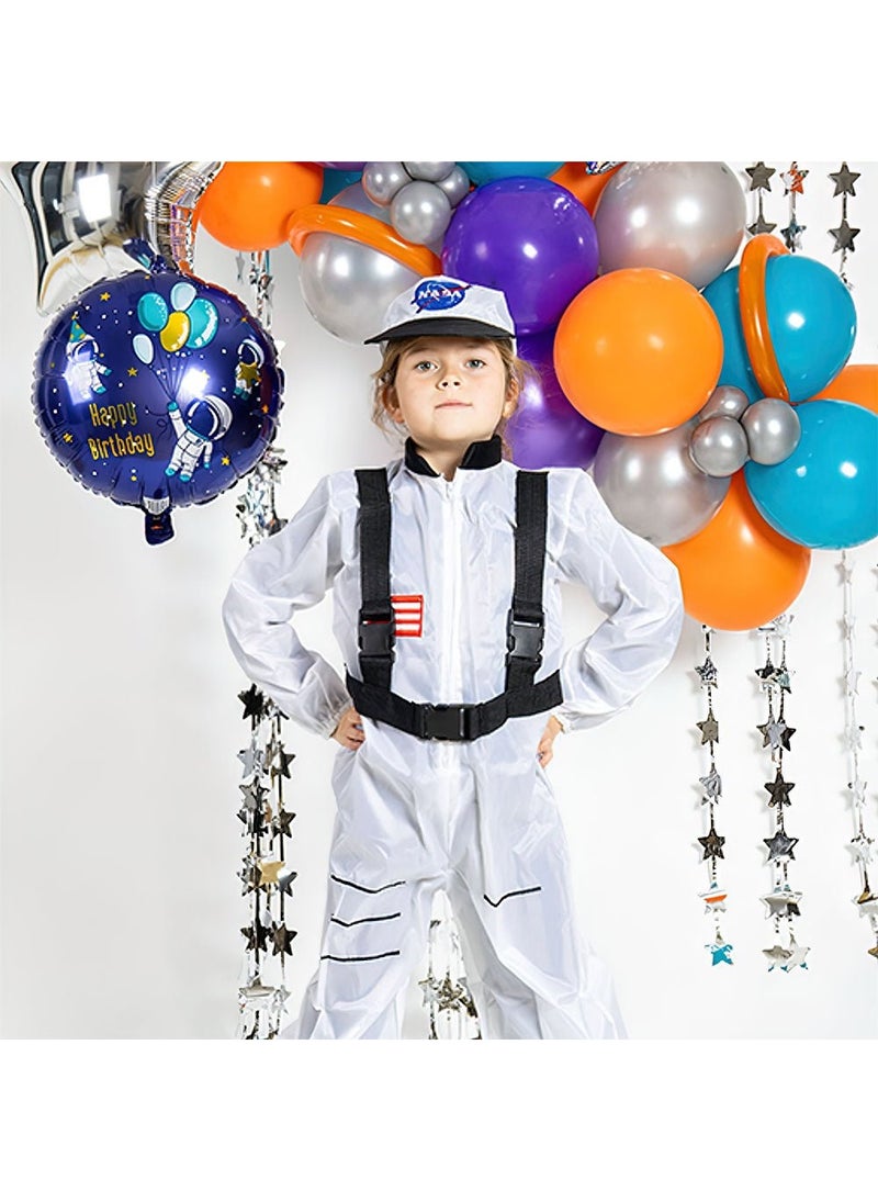 Folat Astronaut Space Happy Birthday Foil Balloon Round Purple Gold 45cm - Image 2