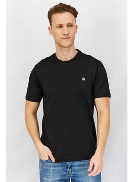 DIESEL Men Crew Neck Short Sleeve Embroidered T-shirt, Black  - Image 1