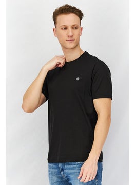 DIESEL Men Crew Neck Short Sleeve Embroidered T-shirt, Black  - Image 4