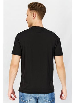 DIESEL Men Crew Neck Short Sleeve Embroidered T-shirt, Black  - Image 2