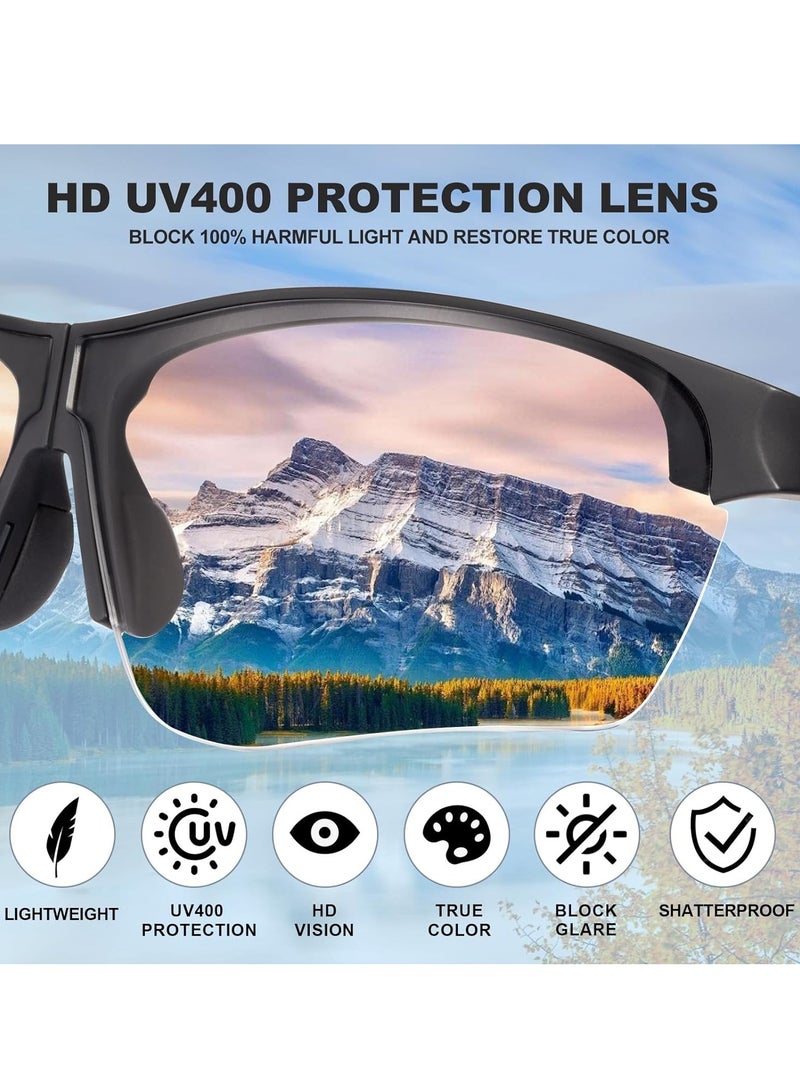 KASTWAVE Foldable Cycling Glasses, Polarized Sports Sunglasses, Mountain Bike Running Sports Sunglasses UV Protection, for Men Women, Black - Image 3