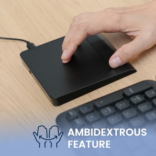 Perixx PERIPAD-506 Wired Slim USB Touchpad - Wired Detachable Touchpad for Desktop and Laptop User - Large Size 5.31x4.57x0.55 inches - Black - Image 5